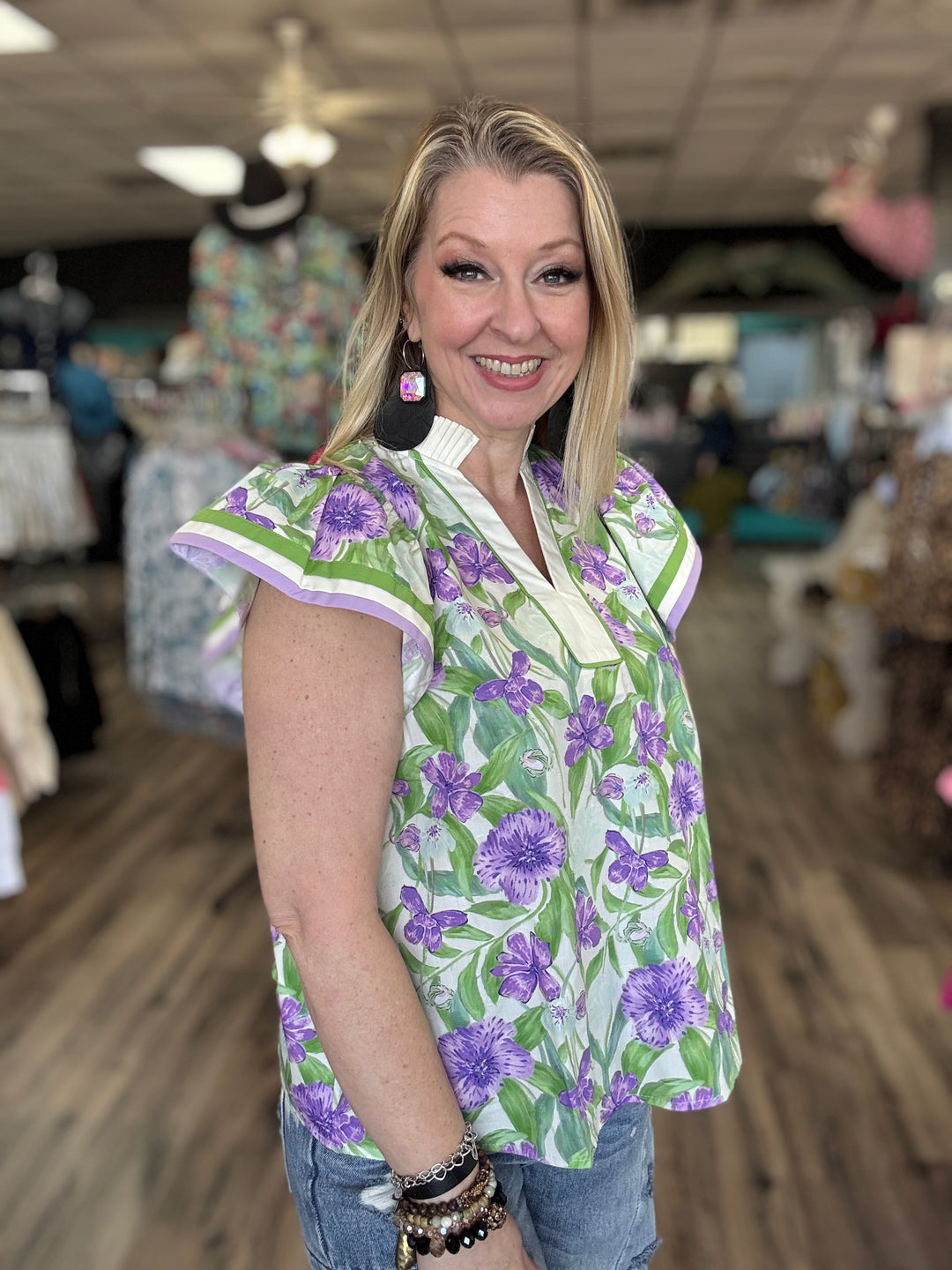 Violets in the Snow Blouse