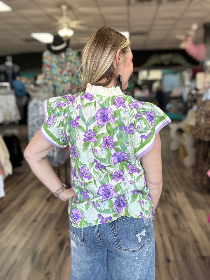 Violets in the Snow Blouse