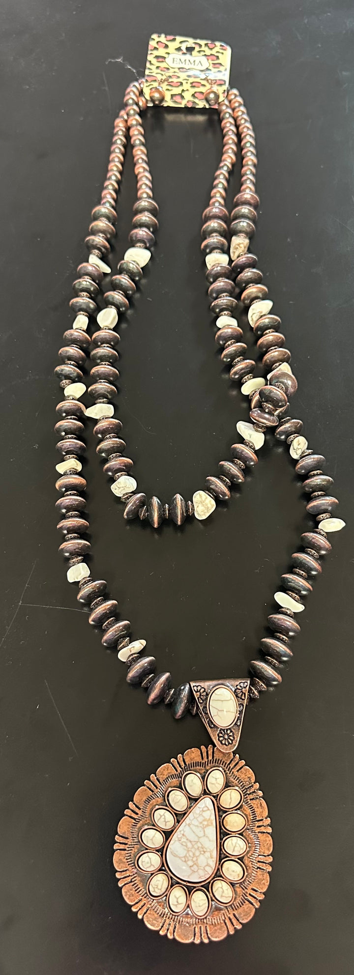 White Buffalo & Bronze Necklace Set