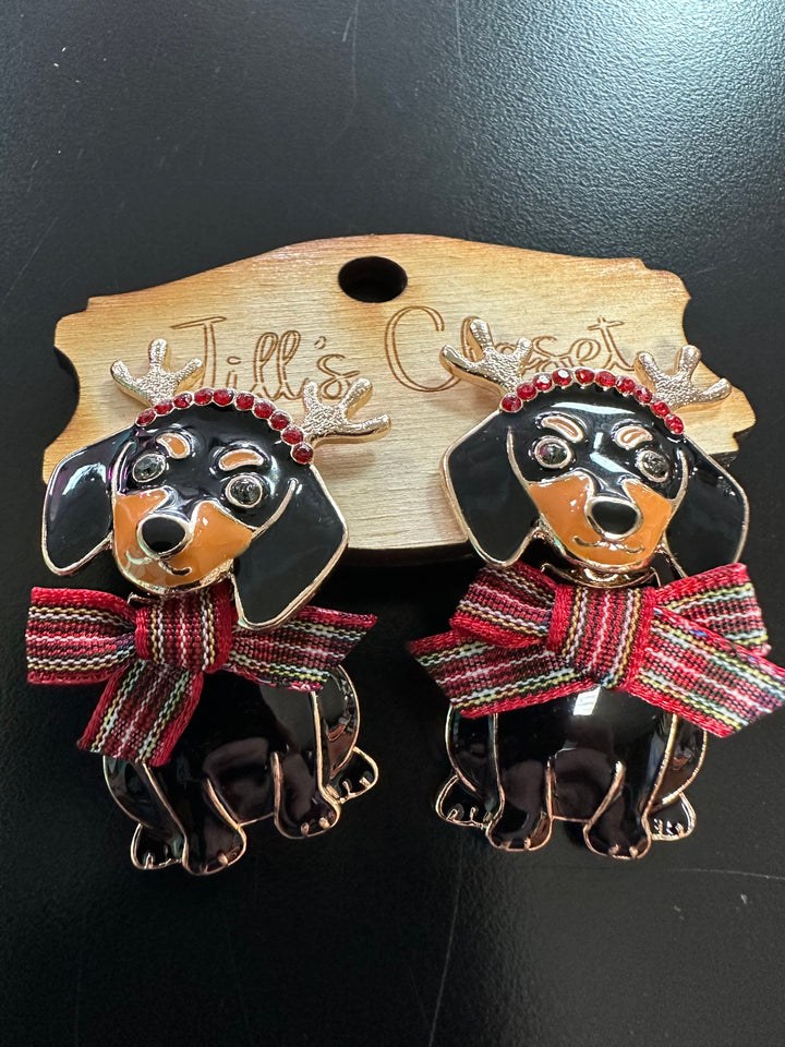 Christmas Dog Earrings