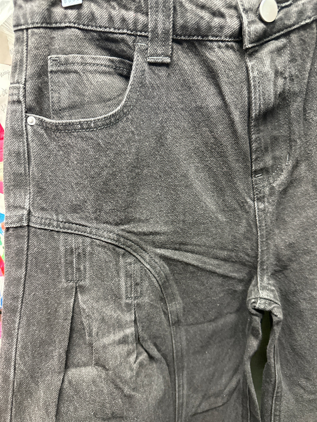 Bibi pleated  extremely wide leg denim jeans