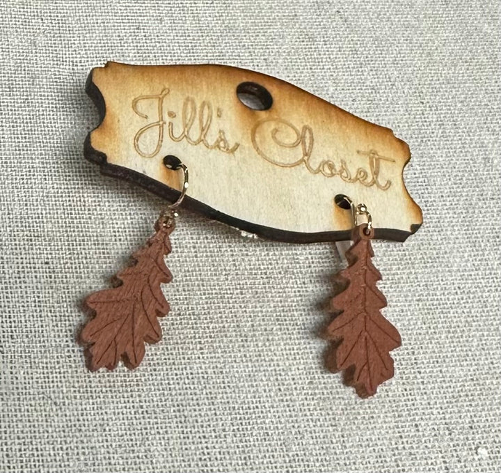Lightweight Wooden Leaf earrings