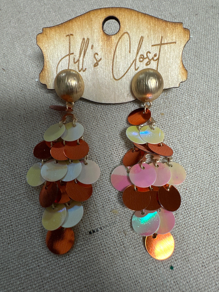 Cascading Sequin Stud Earrings