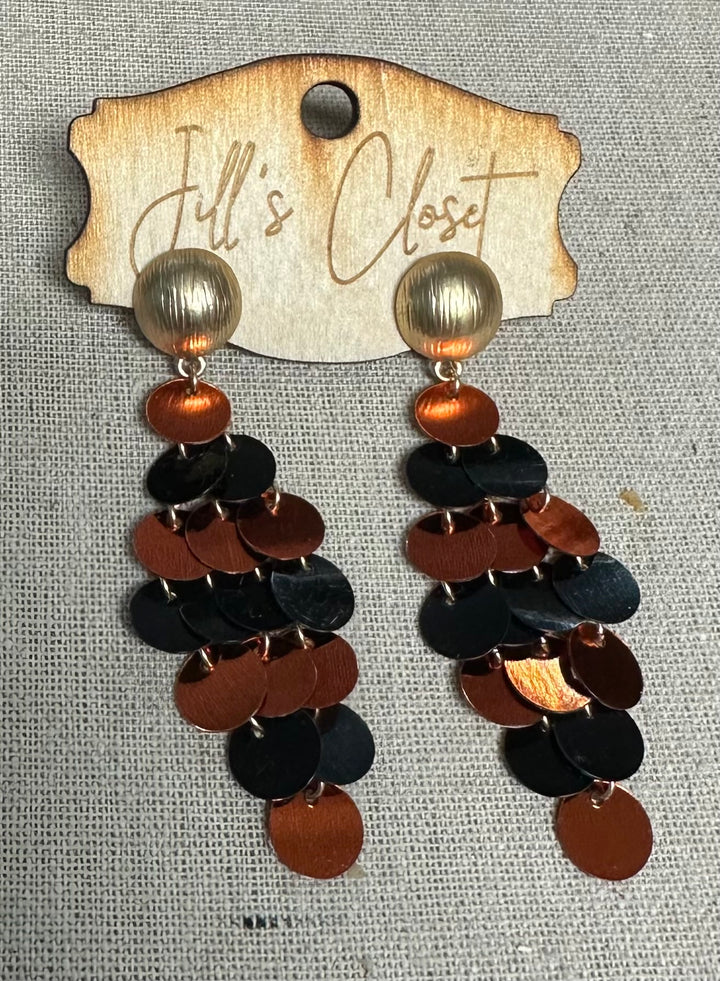 Cascading Sequin Stud Earrings