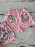 Twill sequins shorts