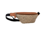 Tooled leather fanny pack