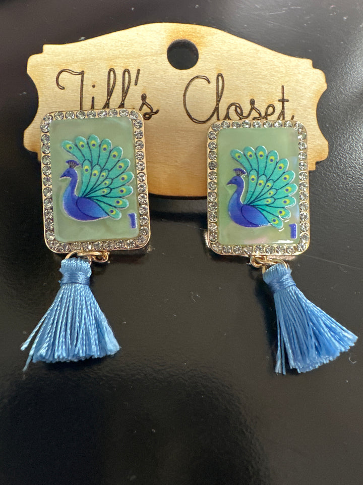 Mahjong Tassel Earrings