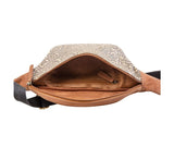 Tooled leather fanny pack
