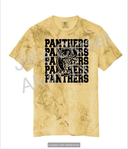 Stacked panthers school tee