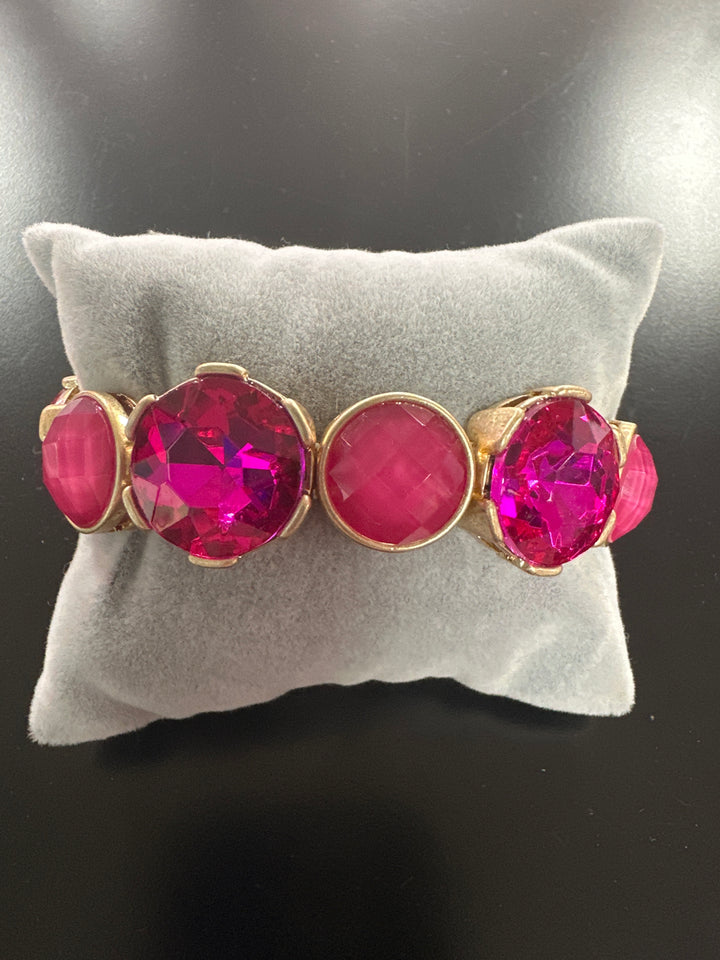 Lg. faceted Rd. stone Bracelets