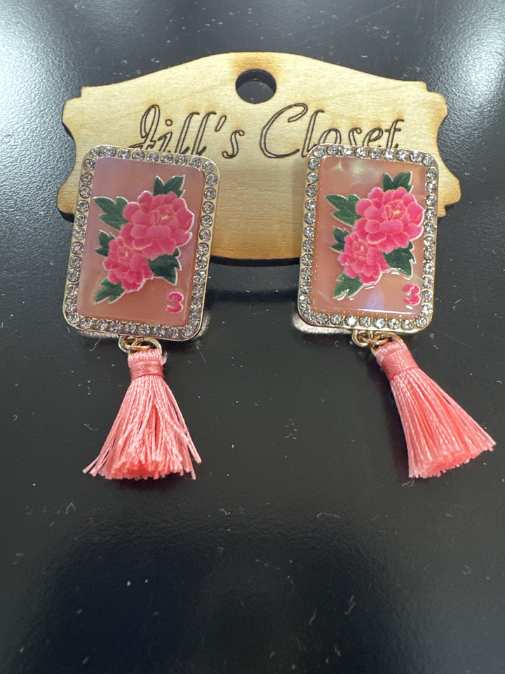 Mahjong Tassel Earrings