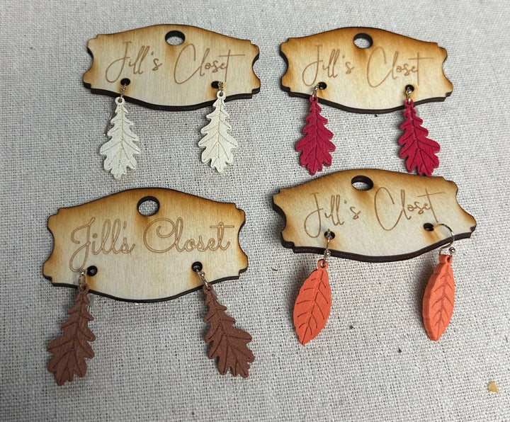 Lightweight Wooden Leaf earrings
