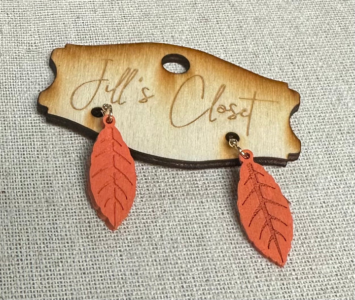 Lightweight Wooden Leaf earrings