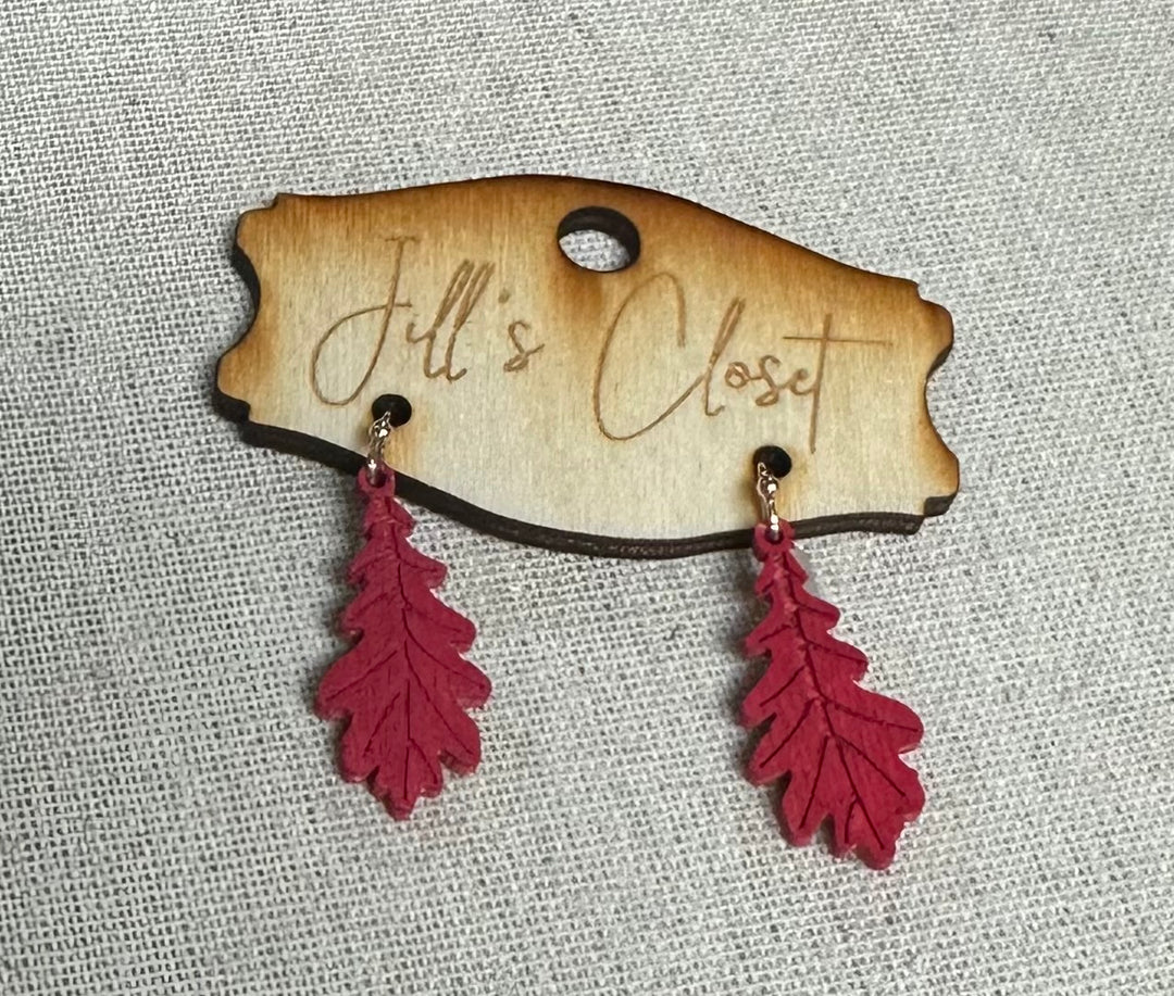 Lightweight Wooden Leaf earrings