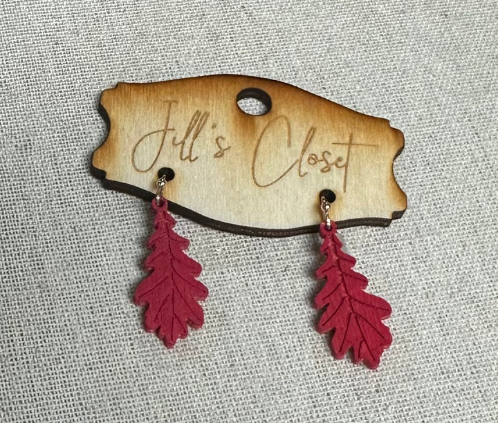 Lightweight Wooden Leaf earrings