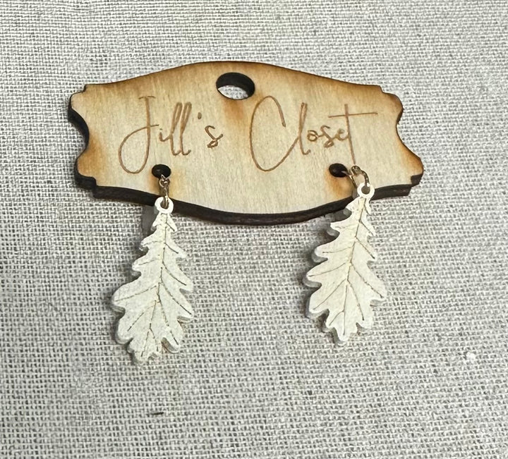 Lightweight Wooden Leaf earrings
