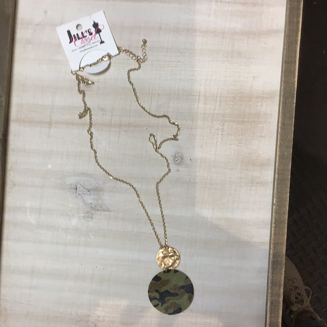 Hammered gold Camo Necklace