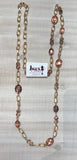 Rose Gold faceted jewels and large gold link chain necklace