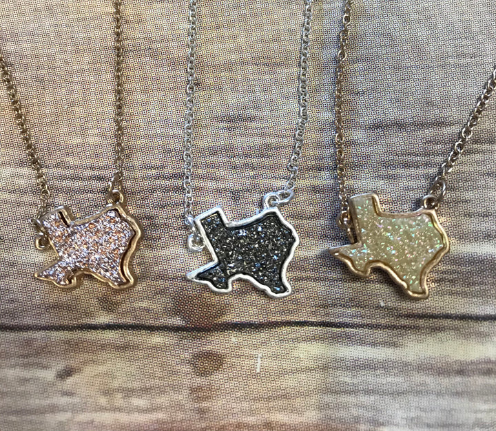 State of Texas Druzy Necklaces