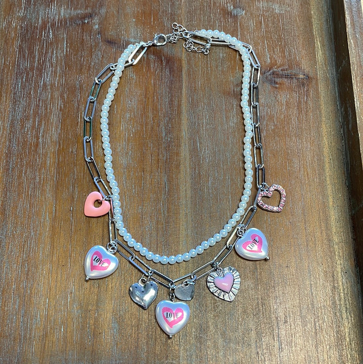 Hearts & Pearls Necklace