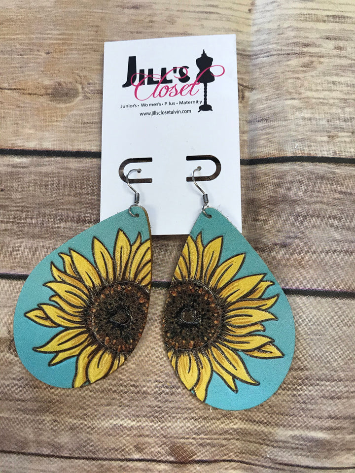 Sunflower Teardrop Earrings