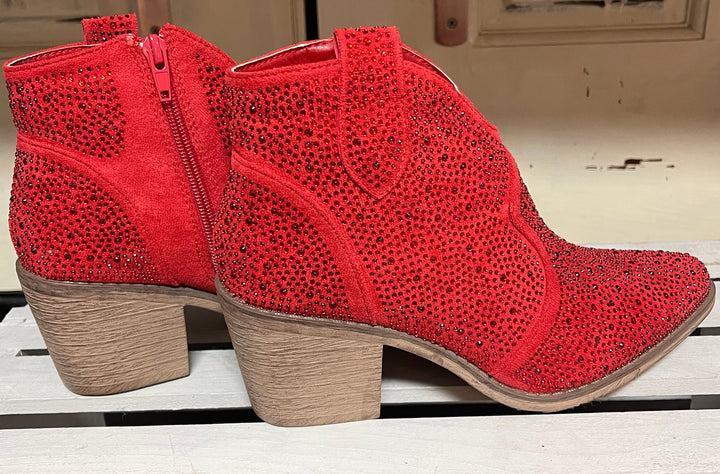 Red Sparkle Booties