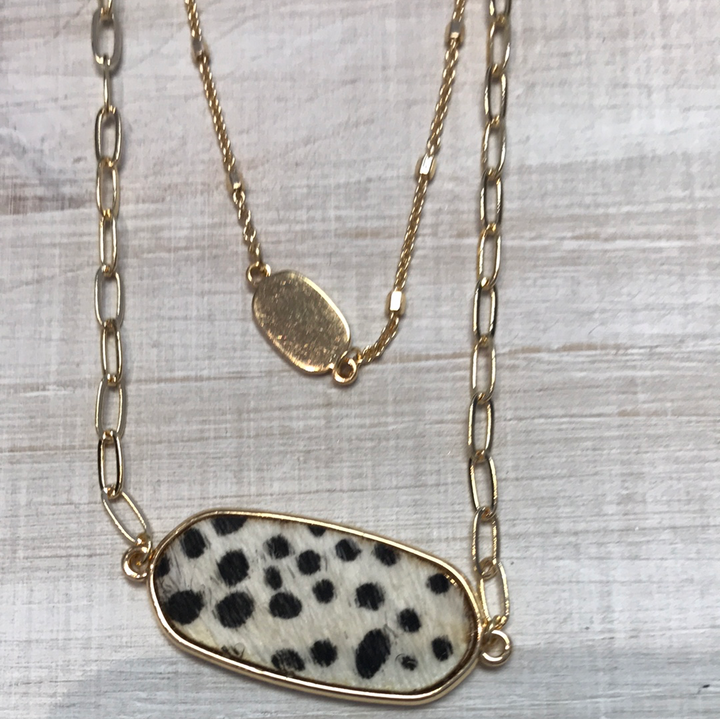 Dalmatian Double Chain Necklace