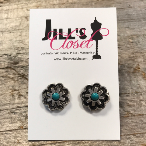Silver & Turquoise Post Earrings