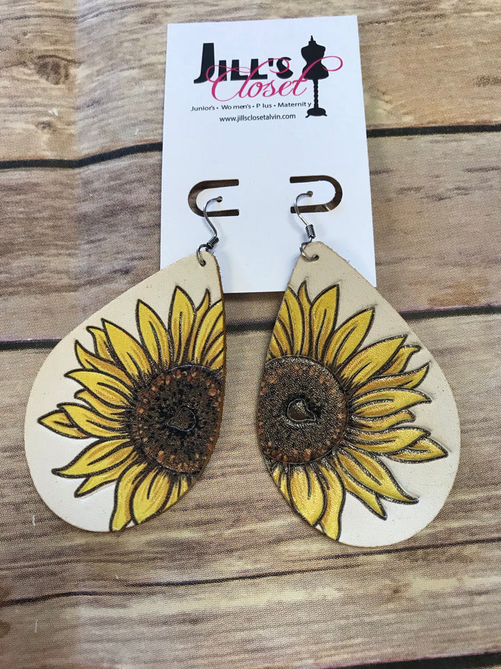 Sunflower Teardrop Earrings