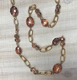 Rose Gold faceted jewels and large gold link chain necklace